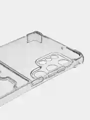 Прозрачный противоударный чехол BROSCORP для Samsung Galaxy S22 Ultra, картхолдер с кармашком