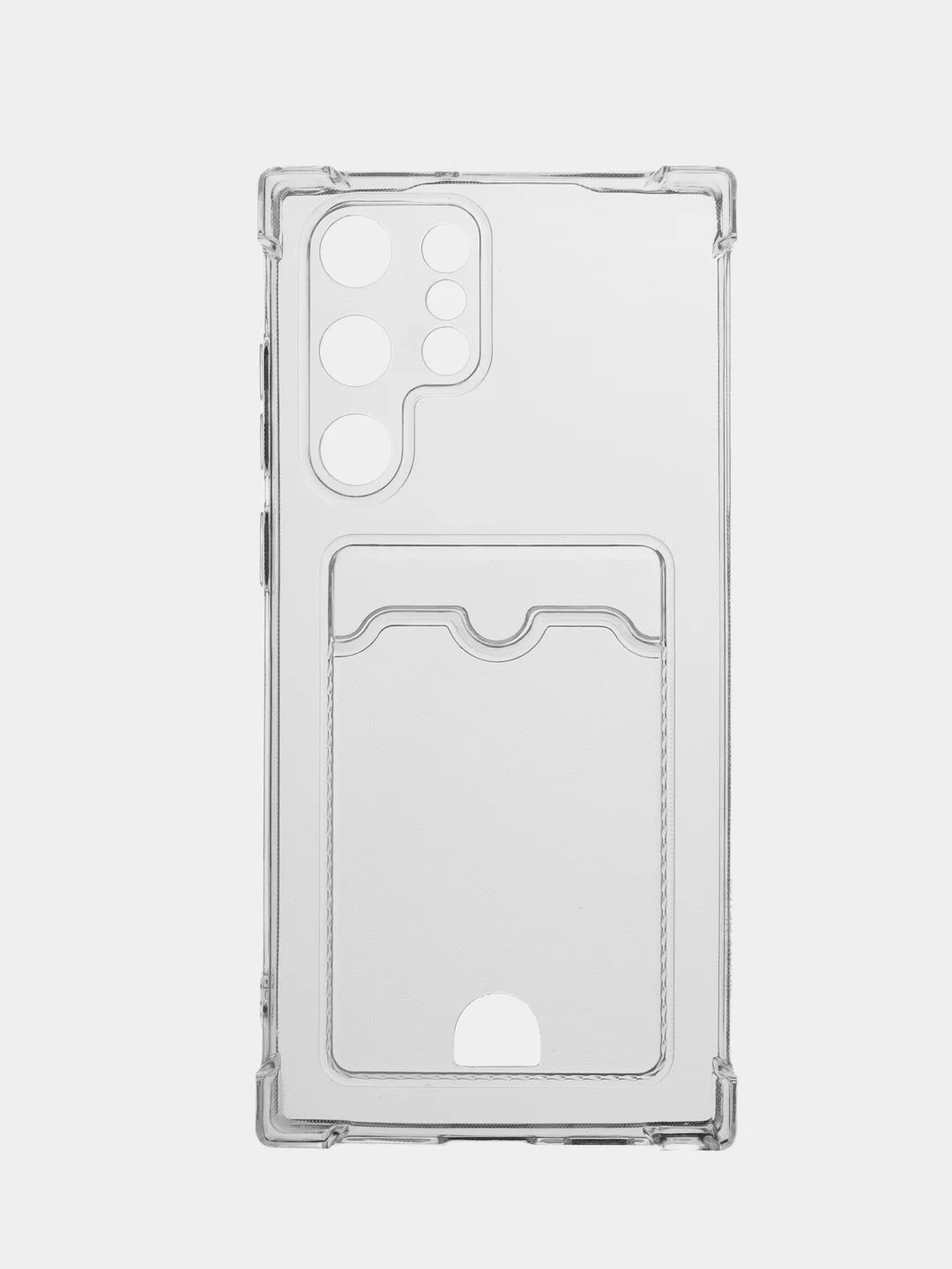 Прозрачный противоударный чехол BROSCORP для Samsung Galaxy S22 Ultra, картхолдер с кармашком