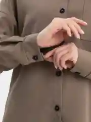 Зелёный хаки рубашка женская с длинным рукавом