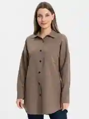 Зелёный хаки рубашка женская с длинным рукавом