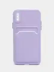 Лавандовый чехол для iPhone X, XS (Айфон Х, ХС), силиконовый, с защитой камеры