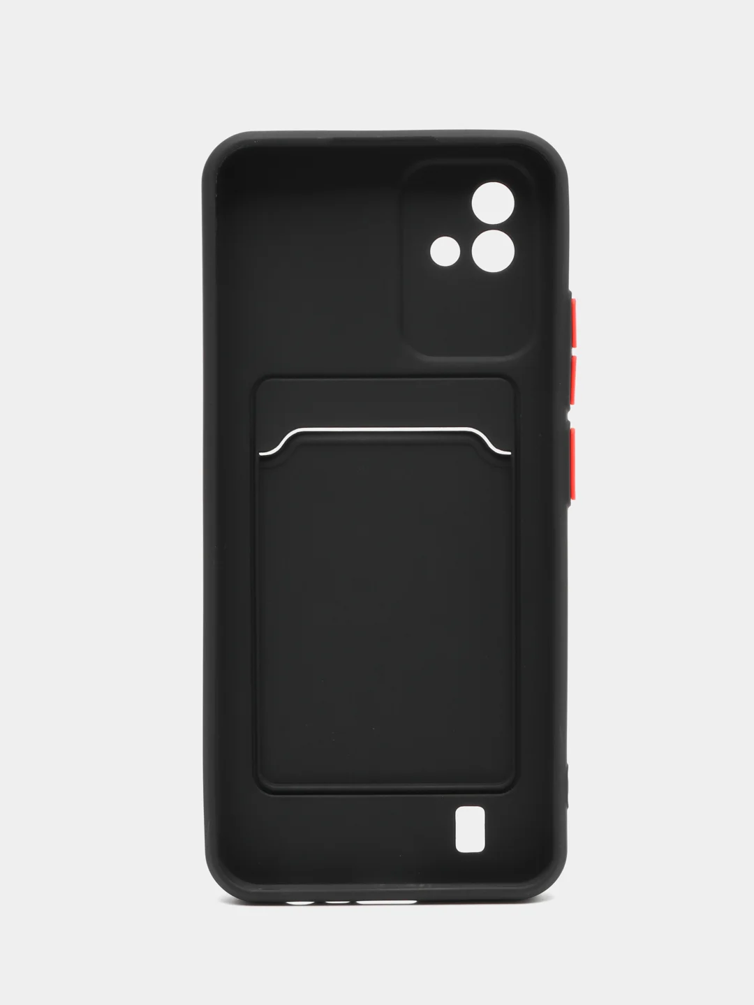 Черный силиконовый чехол для Realme C20, C11 2021, Narzo 50i c отсеком для карт, Реалми С20, С11