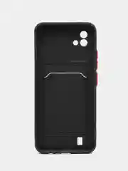 Черный силиконовый чехол для Realme C20, C11 2021, Narzo 50i c отсеком для карт, Реалми С20, С11