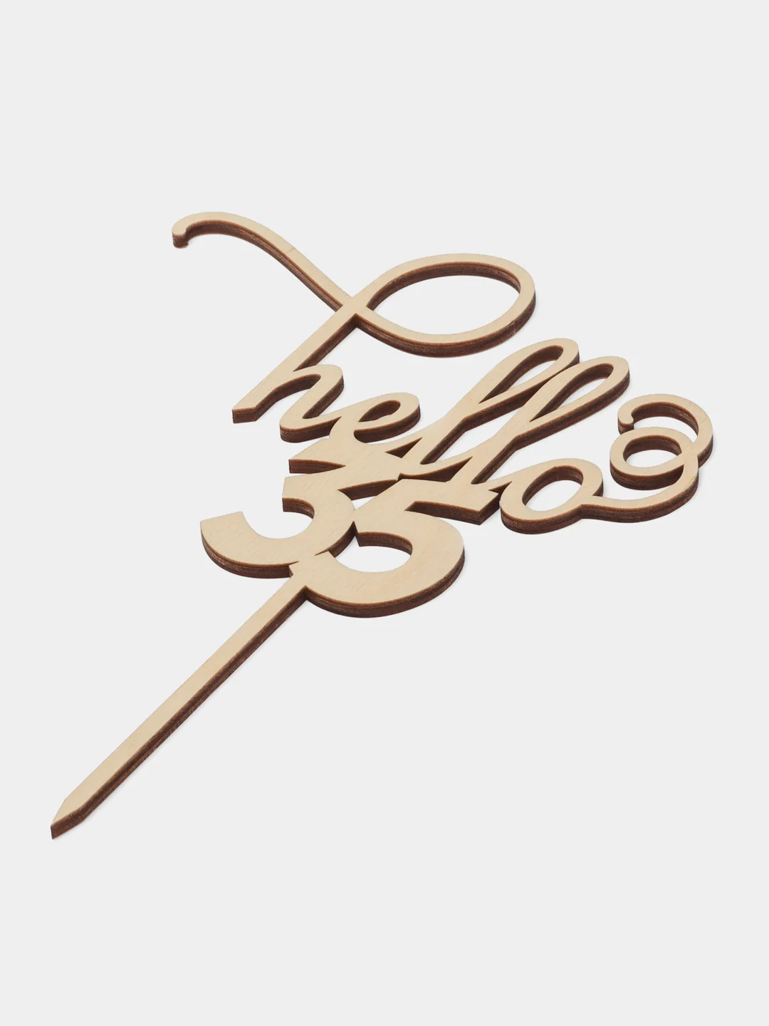 Топпер для торта и цветов "Hello 35", Happy Birthday, С днём Рождения