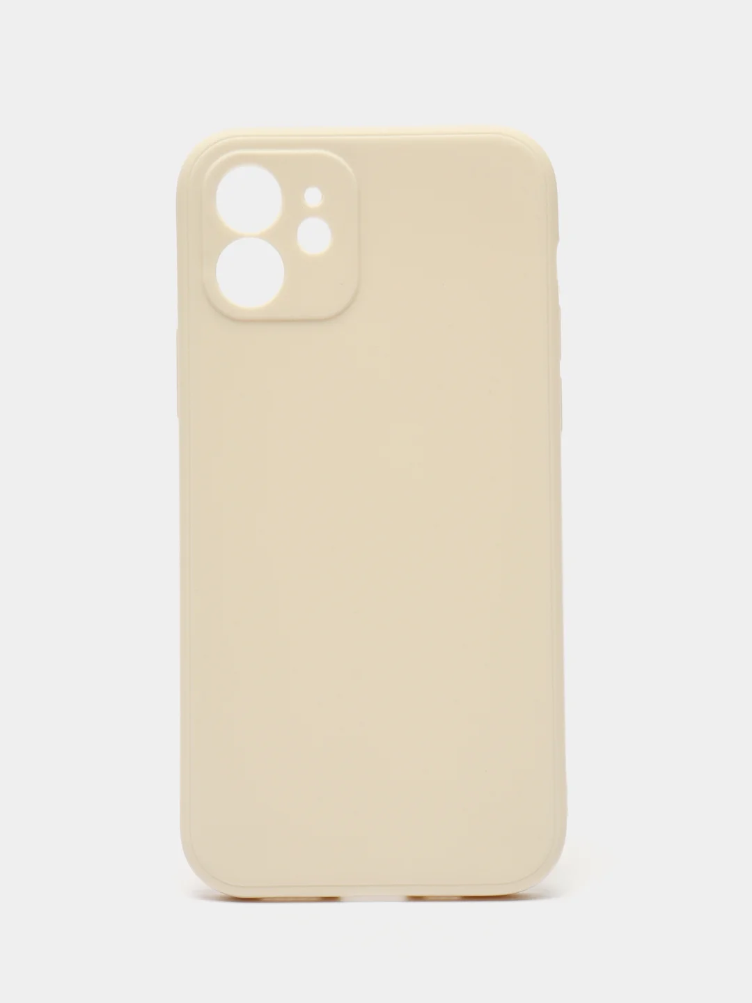 Молочный чехол для iPhone 12 (Айфон 12), прозрачный, c защитой камеры