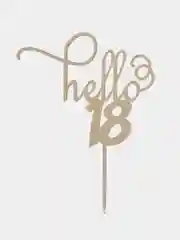Топпер для торта и цветов "hello 18" Happy Birthday, С днём Рождения
