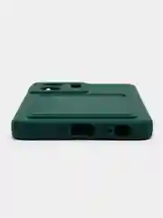 Тёмно-зелёный силиконовый чехол для Vivo Y02S, c отсеком для карт