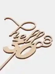 Топпер для торта и цветов "Hello 30" Happy Birthday, С днём Рождения