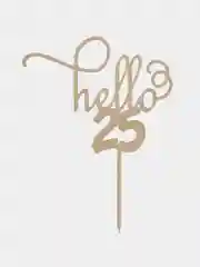 Топпер для торта и цветов "hello 25", Happy Birthday, С днём Рождения