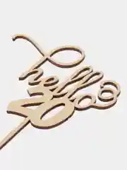 Топпер для торта и цветов "hello 20", Happy Birthday, С днём Рождения