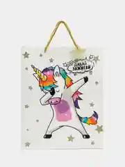 Алый пакет подарочный "С Днём Рождения", "Давай зажигай" Единорог, Кошка, Динозавры 26*12*32 см