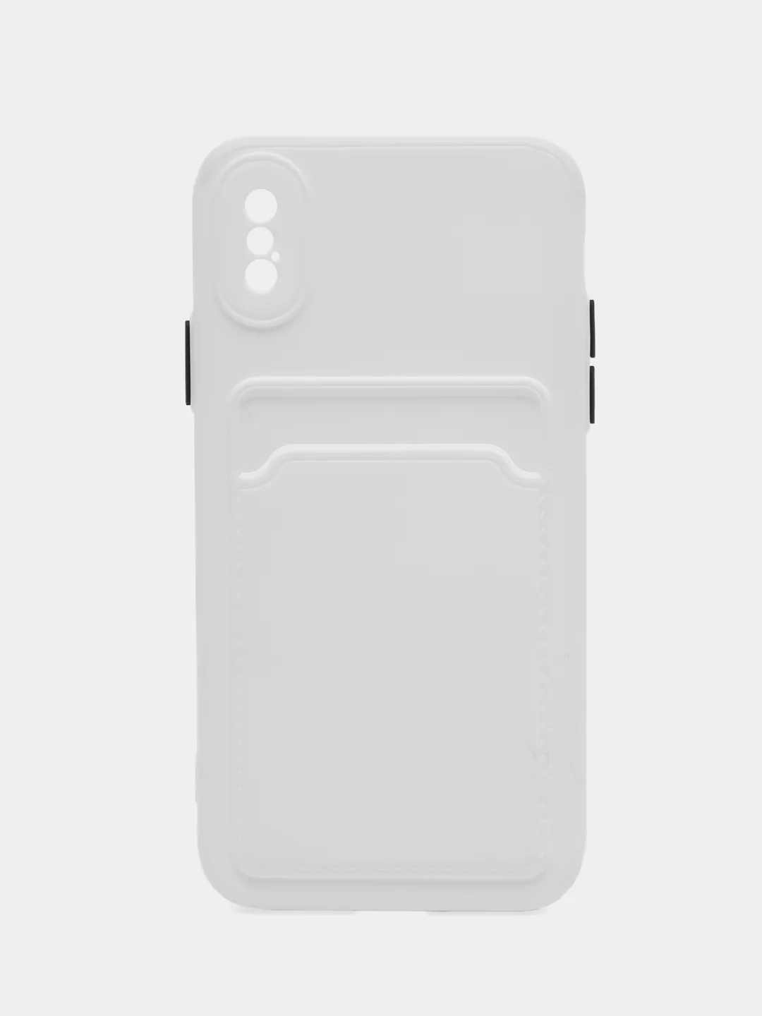 Белый чехол для iPhone X, XS (Айфон Х, ХС), силиконовый, с защитой камеры