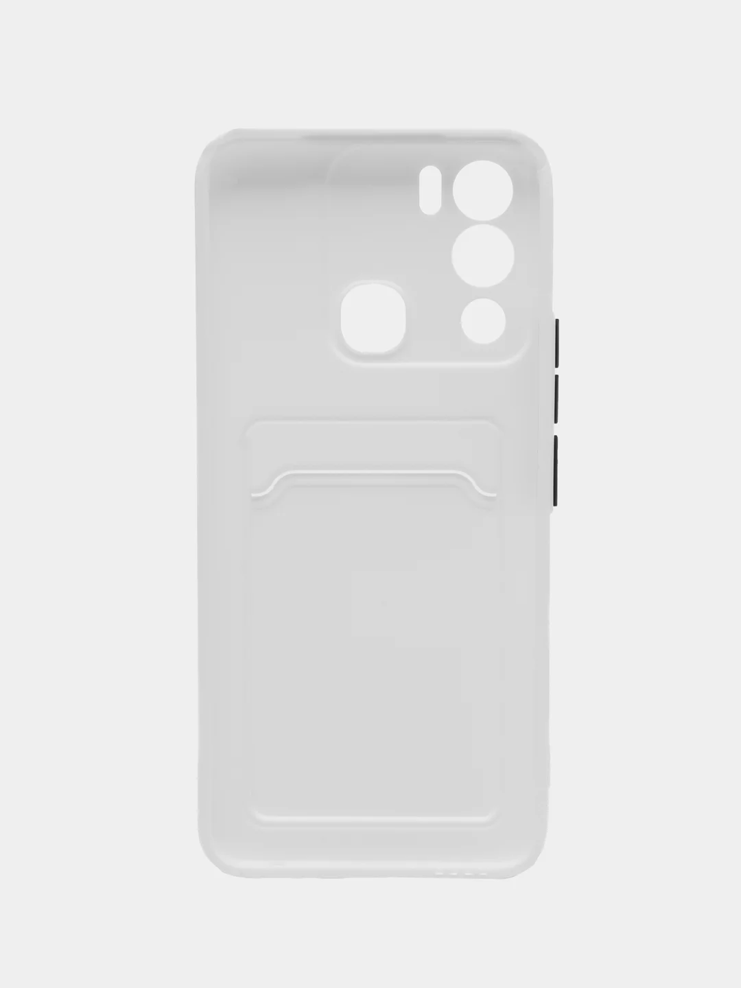 Белый силиконовый чехол для Infinix HOT 12i (Инфиникс Хот 12 Ай), с карманом для карт, прозрачный