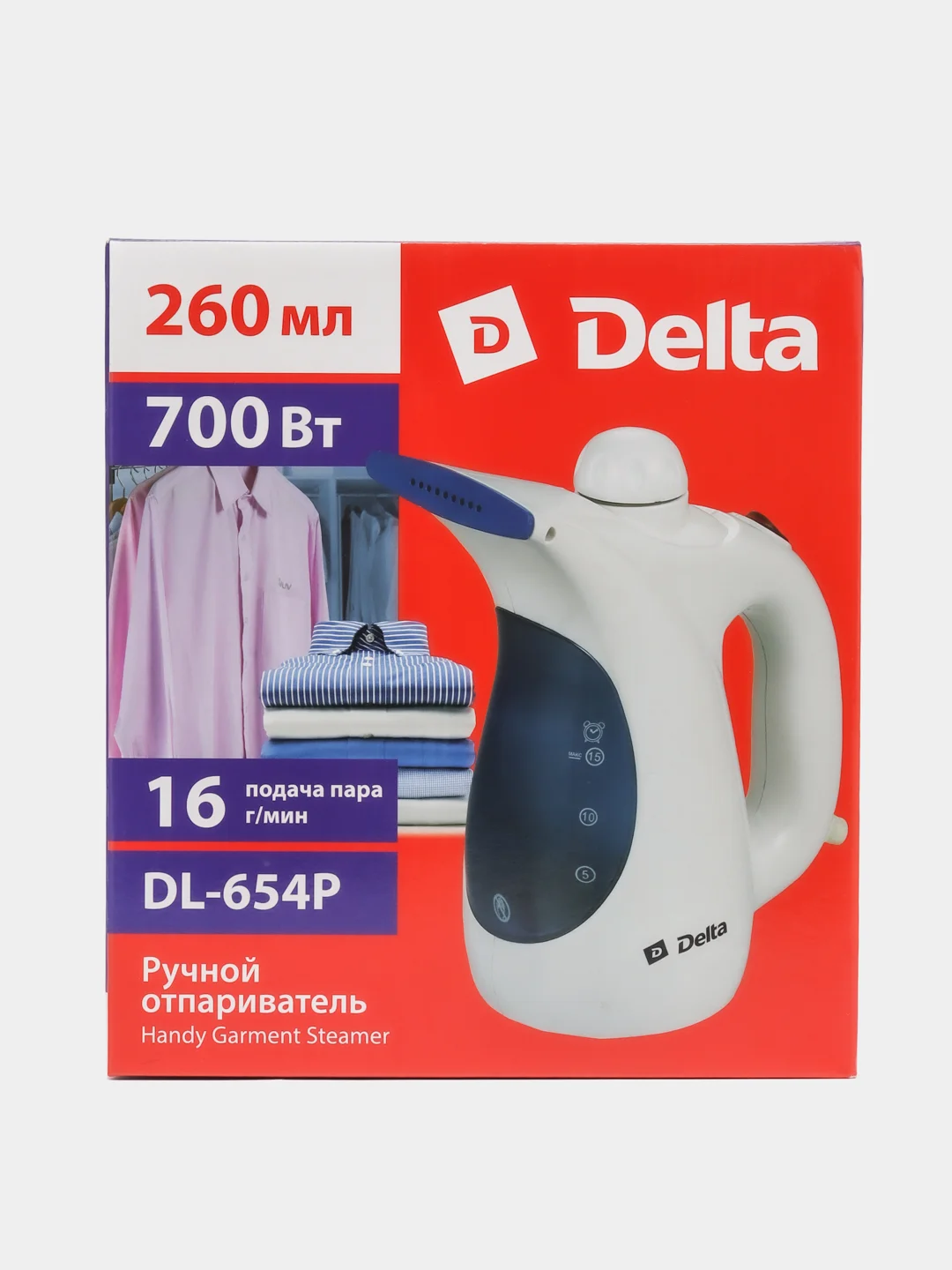 Отпариватель DELTA DL-654Р белый с синим 700Вт