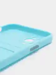Голубой чехол для iPhone 12 Pro (Айфон 12 Про), силиконовый, с защитой камеры