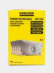Мешки для сбора пыли Karcher, 5 штук, бумажные, + 1 микрофильтр, для пылесоса, 450536