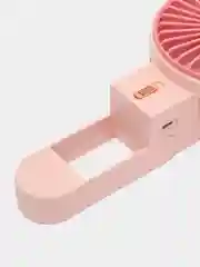 Розовый портативный настольный и ручной вентилятор USB с подсветкой