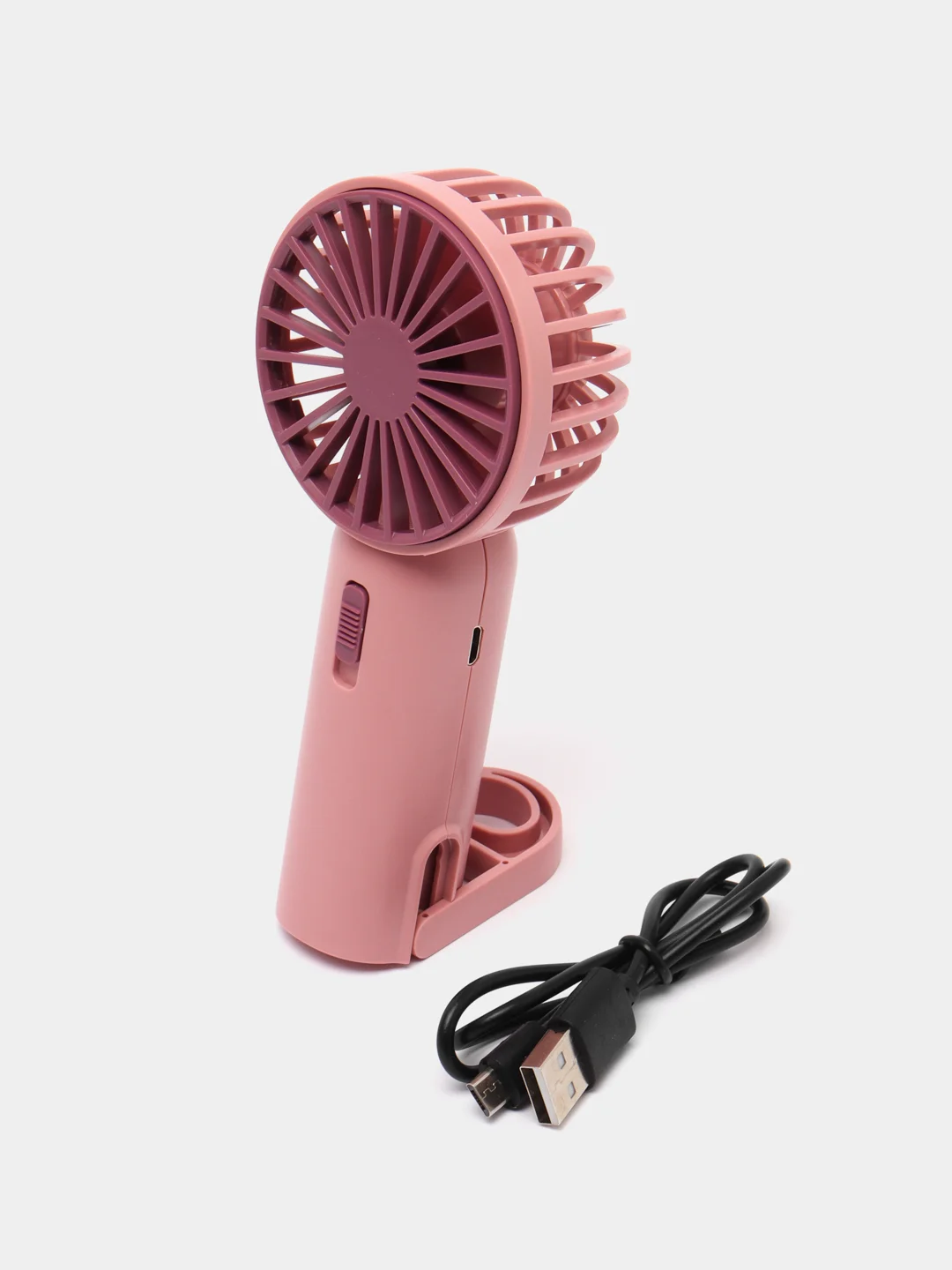 Розовый портативный настольный/ подвесной вентилятор USB