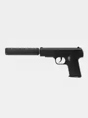 Пистолет металлический с глушителем К-112S с пульками, 6 мм