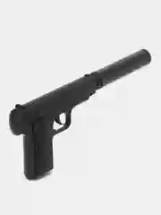 Пистолет металлический с глушителем К-112S с пульками, 6 мм