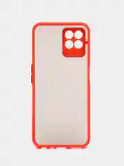 Красный чехол на Realme 8i, Реалми 8i, полупрозрачный, пластиковый