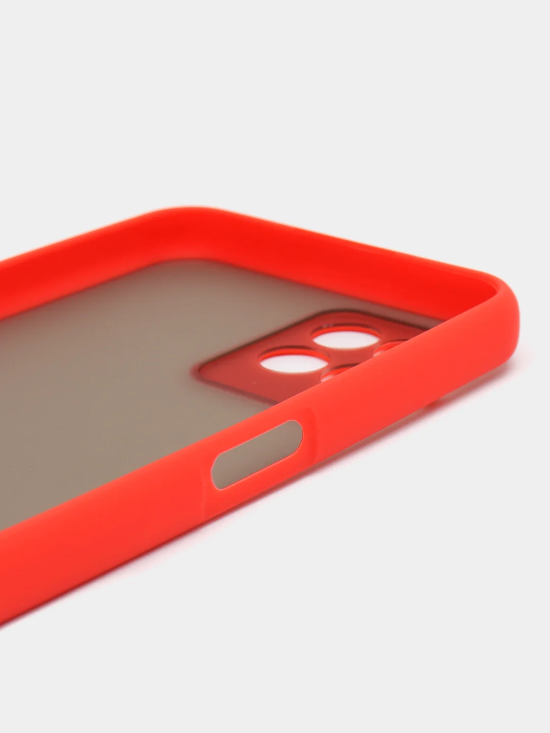 Красный чехол на Realme 8i, Реалми 8i, полупрозрачный, пластиковый