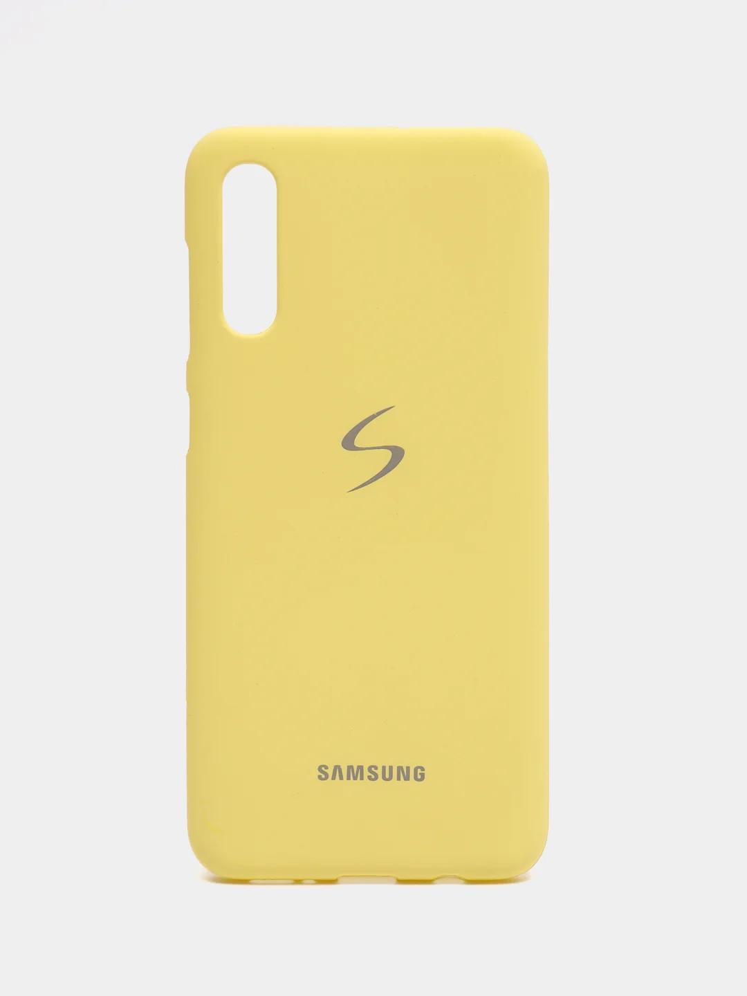 Светло-жёлтый чехол силиконовый с закрытым низом на Samsung J6(18)/S10P/A01/20/30/31/50/41/71/J4(18)/A7(18)
