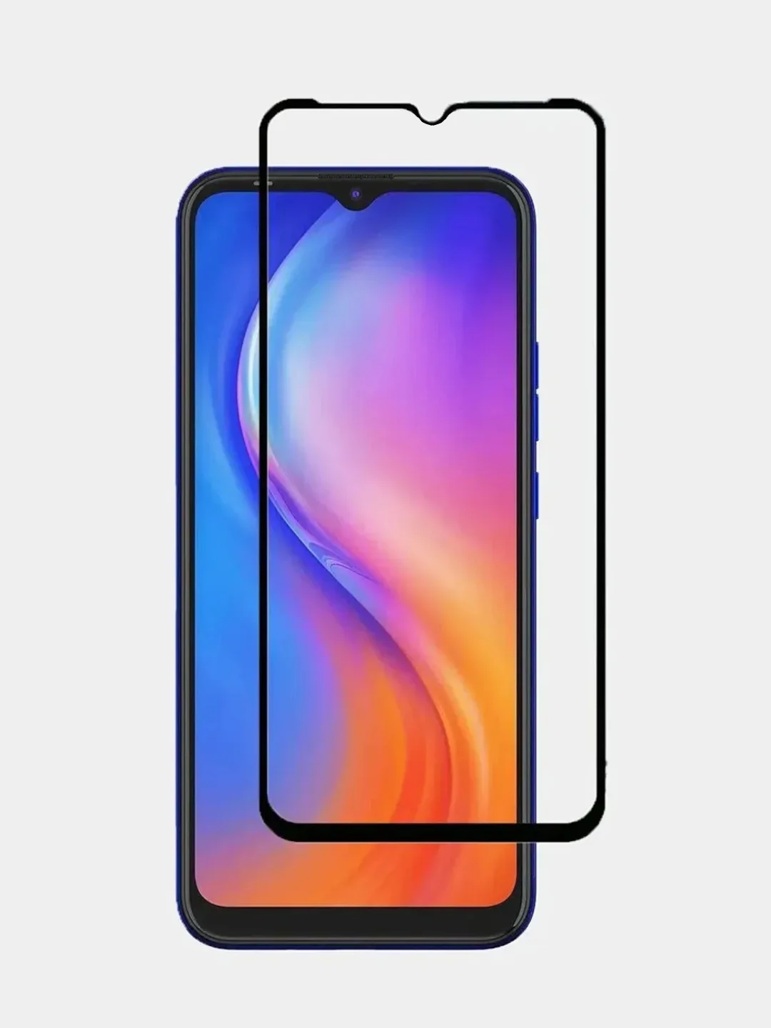 Черный защитное стекло Tecno Spark 7 / 8 / 8C / 8P / GO 2022 / GO 2023 / Pop 7 / Infinix Smart 7