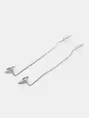 Серебряный серьги бабочки с цепочкой