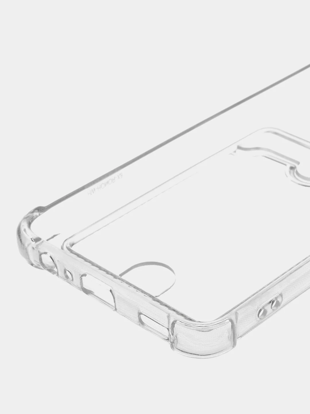 Прозрачный противоударный чехол BROSCORP для Honor X8 силиконовый с защитой камер и карманом для карт