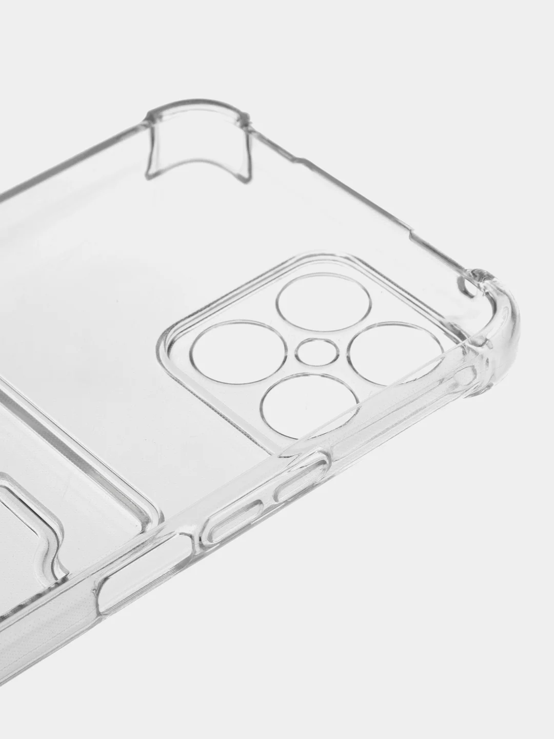 Прозрачный противоударный чехол BROSCORP для Honor X8 силиконовый с защитой камер и карманом для карт