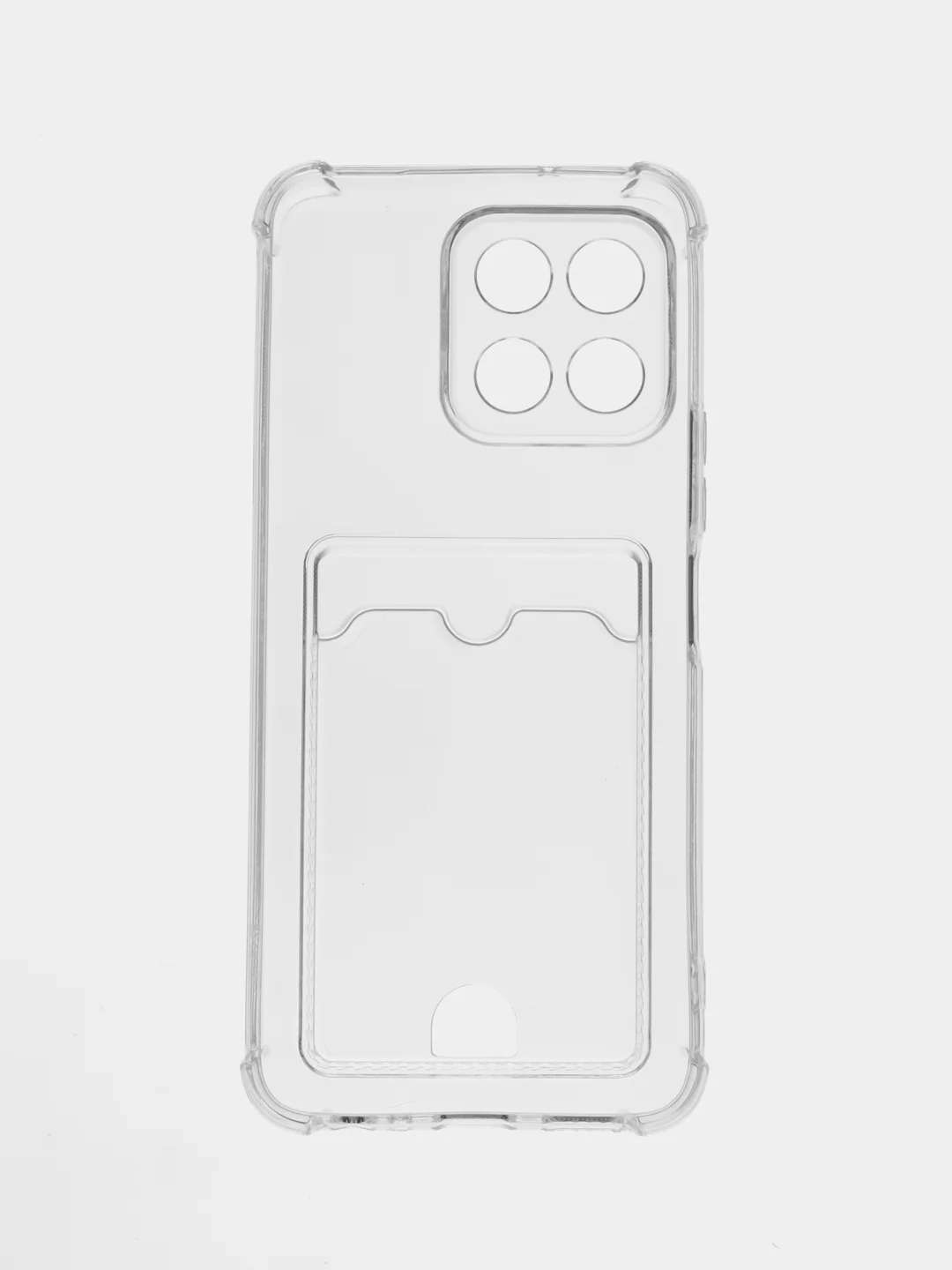 Прозрачный противоударный чехол BROSCORP для Honor X6 и X8 5G силиконовый с карманом для карт