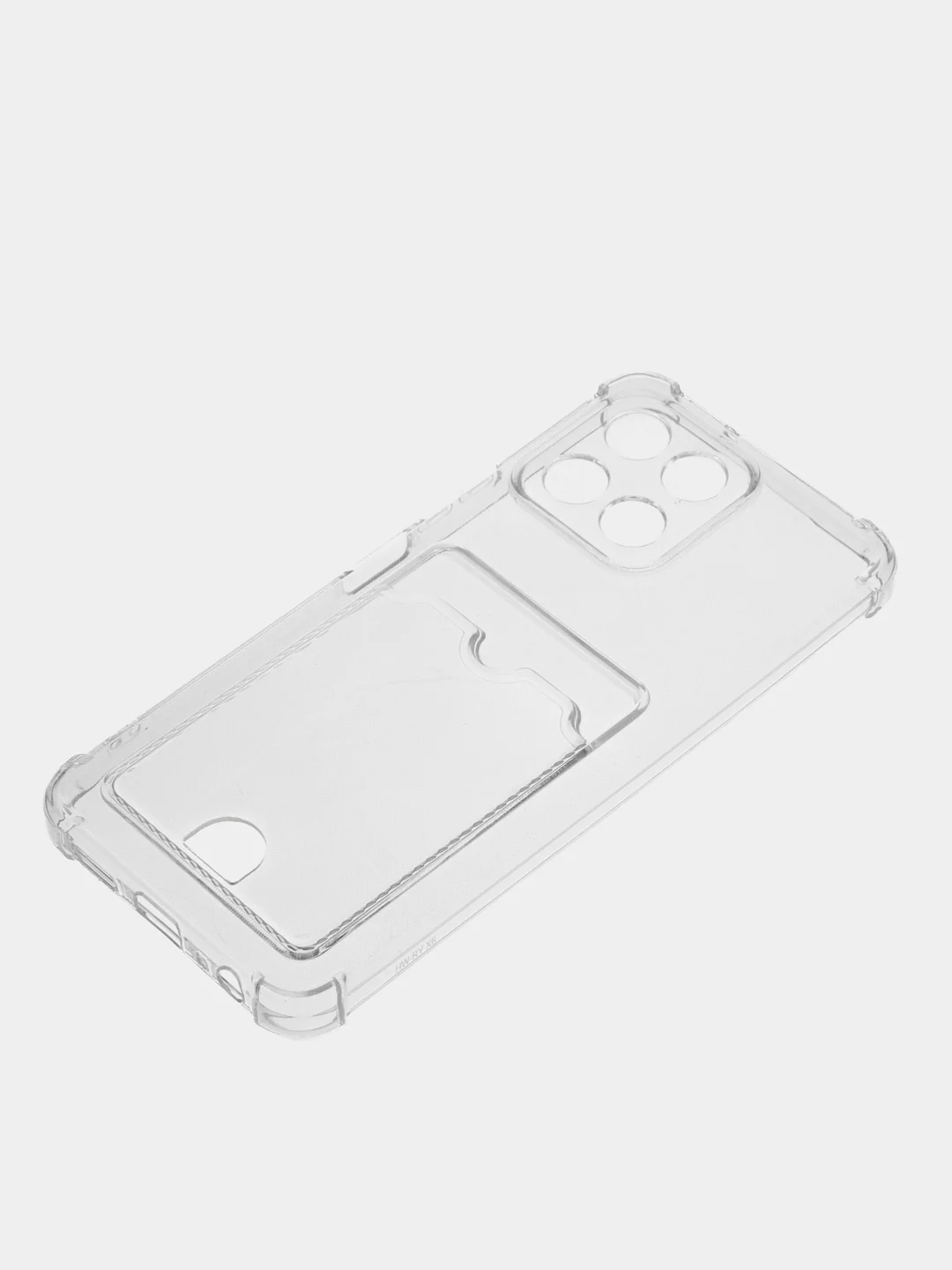 Прозрачный противоударный чехол BROSCORP для Honor X6 и X8 5G силиконовый с карманом для карт