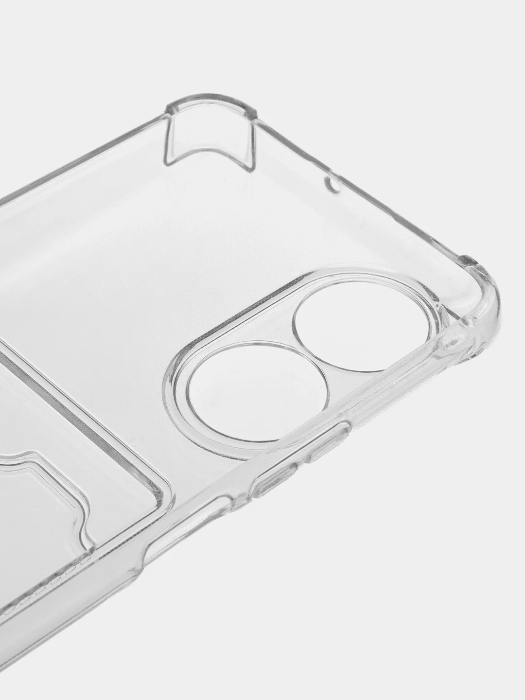 Прозрачный противоударный чехол BROSCORP для Honor X7 силиконовый с защитой камер и карманом для карт