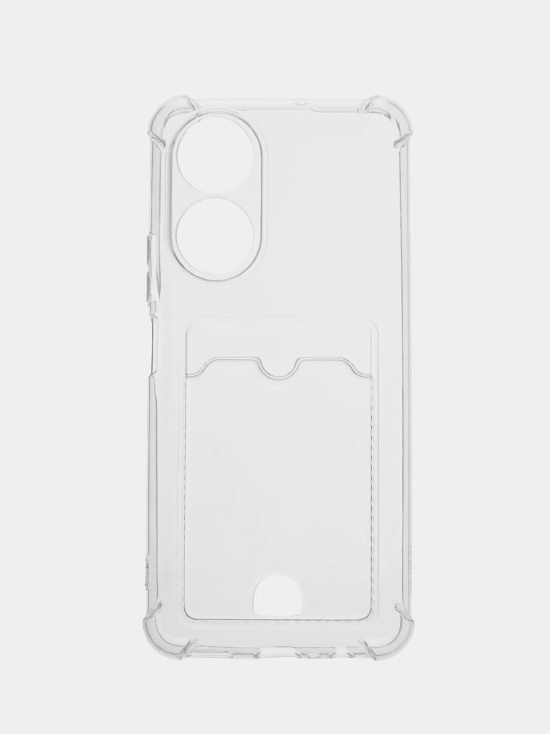 Прозрачный противоударный чехол BROSCORP для Honor X7 силиконовый с защитой камер и карманом для карт