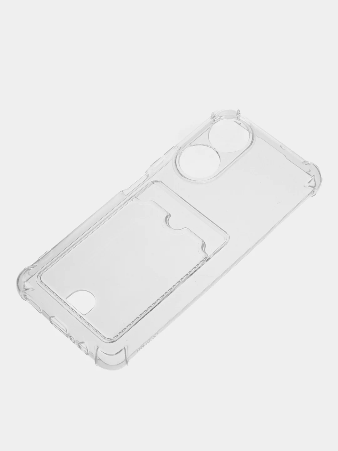 Прозрачный противоударный чехол BROSCORP для Honor X7 силиконовый с защитой камер и карманом для карт