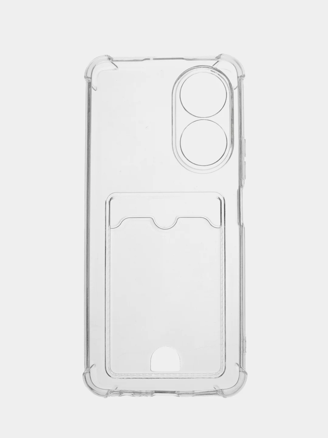 Прозрачный противоударный чехол BROSCORP для Honor X7 силиконовый с защитой камер и карманом для карт