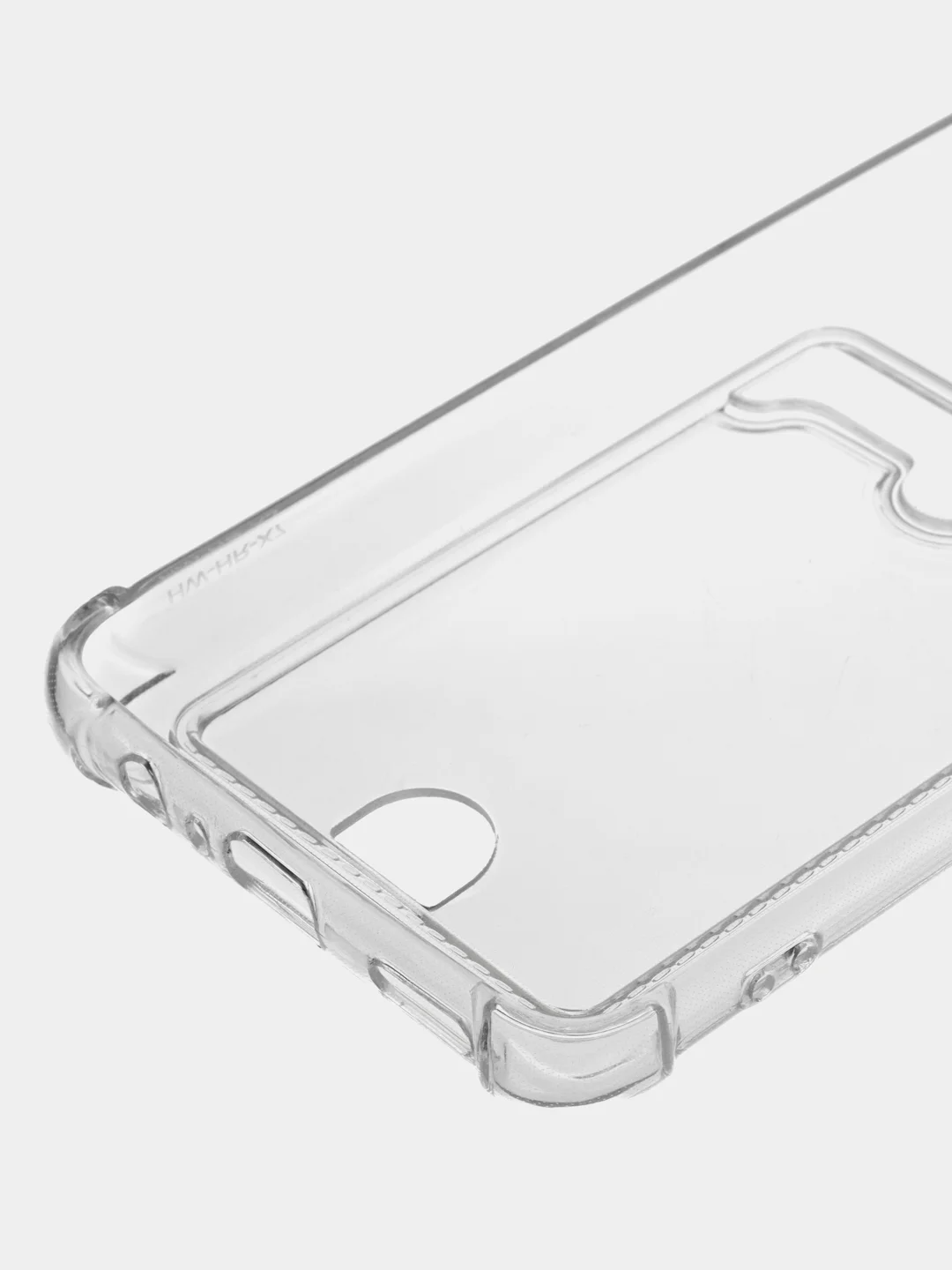 Прозрачный противоударный чехол BROSCORP для Honor X7 силиконовый с защитой камер и карманом для карт