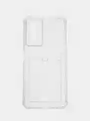 Прозрачный противоударный чехол BROSCORP для Tecno Pop 6 Pro с кармашком и защитой камер, картхолдер