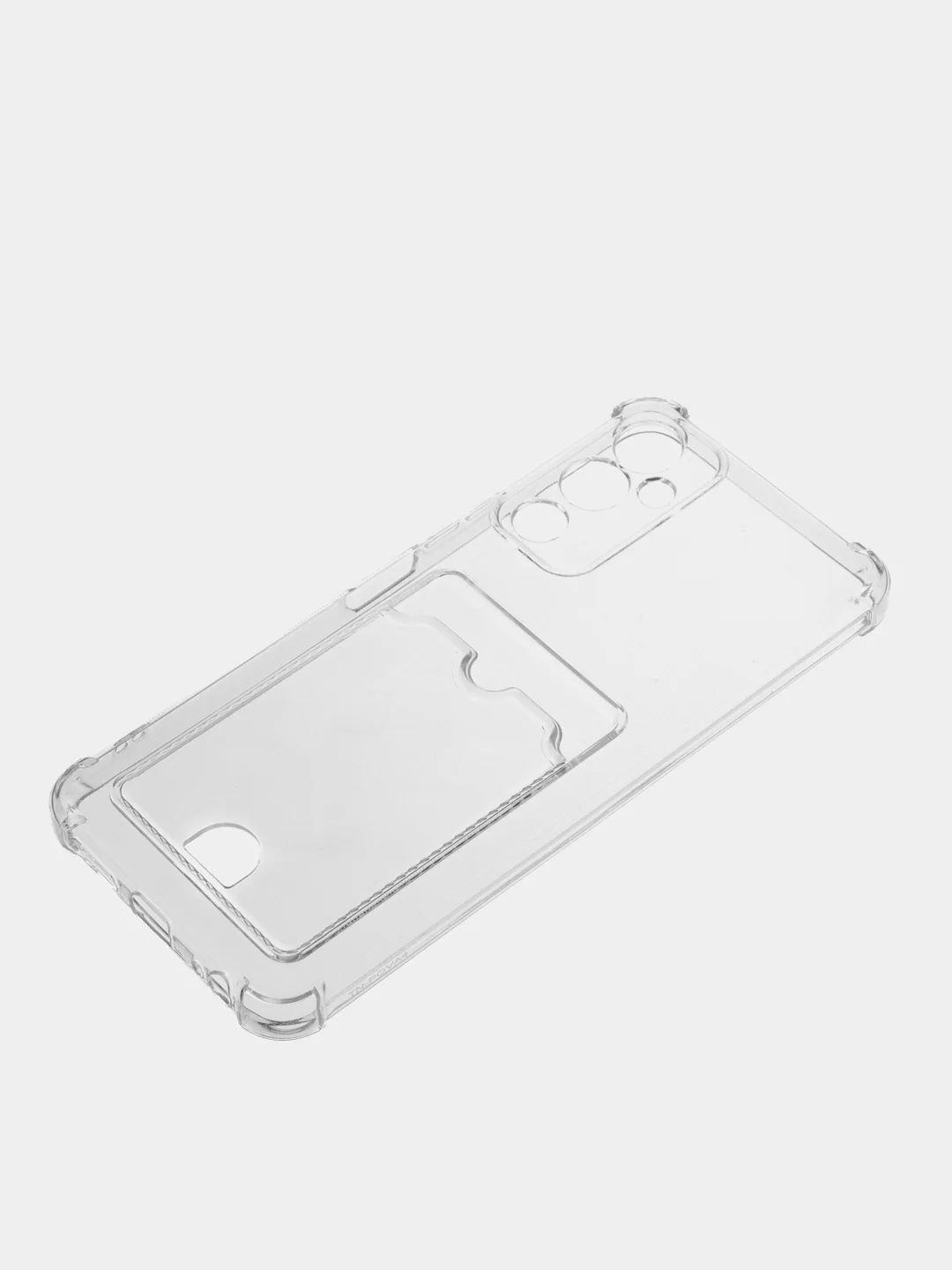 Прозрачный чехол BROSCORP для Tecno Pova 4 с кармашком и защитой камер, картхолдер с карманом