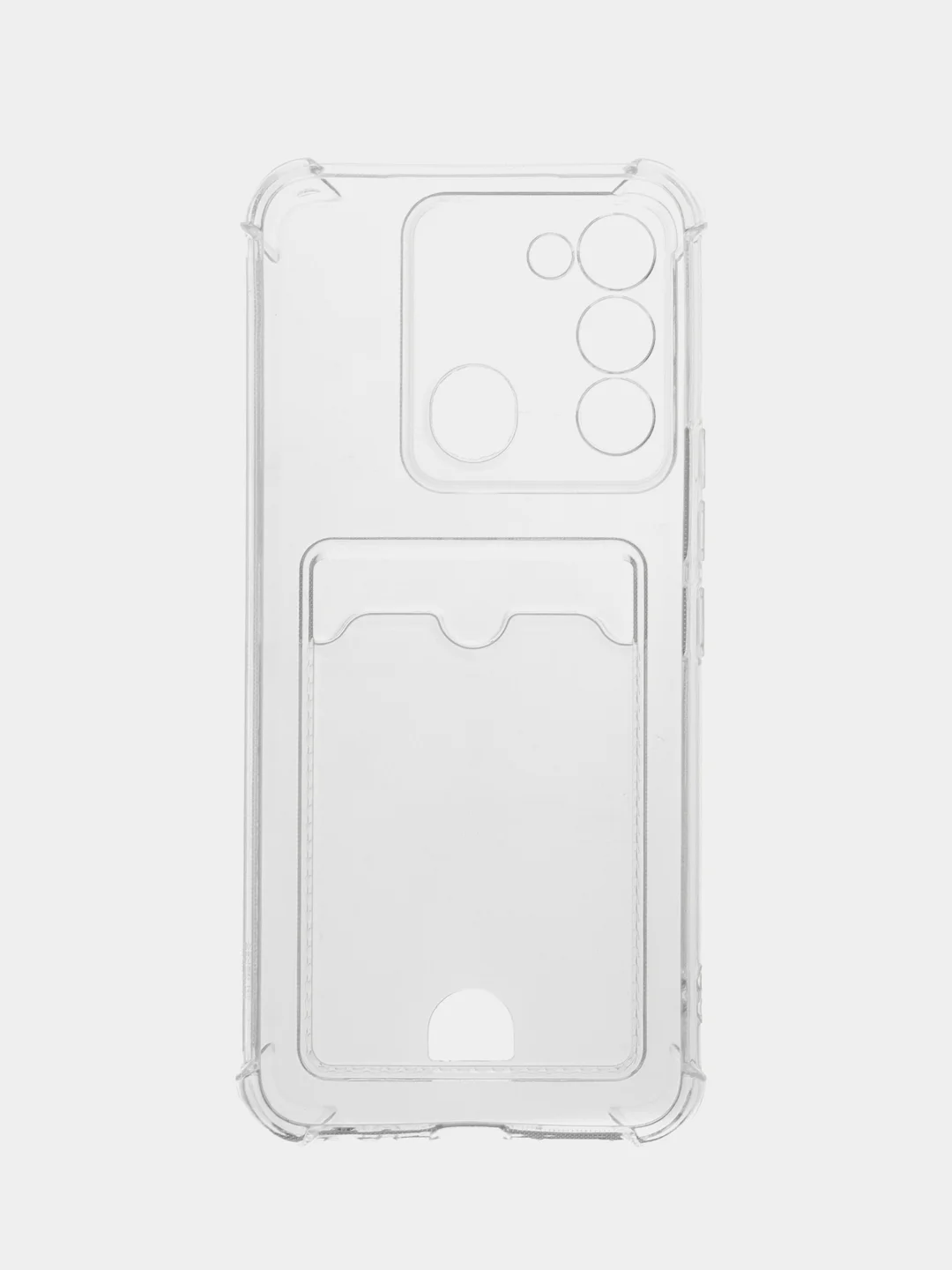 Прозрачный противоударный чехол BROSCORP для Tecno Spark 8C и Spark Go 2022 силиконовый, с карманом