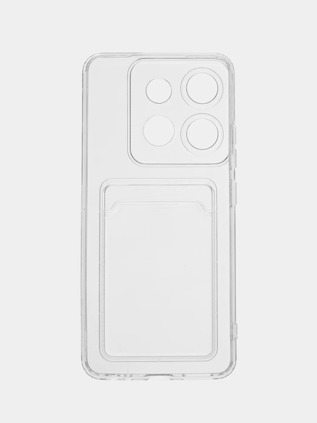 Прозрачный чехол BROSCORP для Infinix Smart 7, с кармашком и защитой камер, картхолдер с карманом