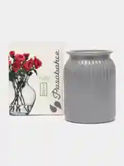 Серый ваза настольная, глянцевая, стекло