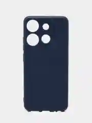 Синий чехол BROSCORP для Infinix Smart 7 матовый силиконовый тонкий, бортик вокруг камер