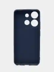 Синий чехол BROSCORP для Infinix Smart 7 матовый силиконовый тонкий, бортик вокруг камер