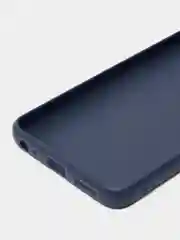 Синий чехол BROSCORP для Infinix Smart 7 матовый силиконовый тонкий, бортик вокруг камер