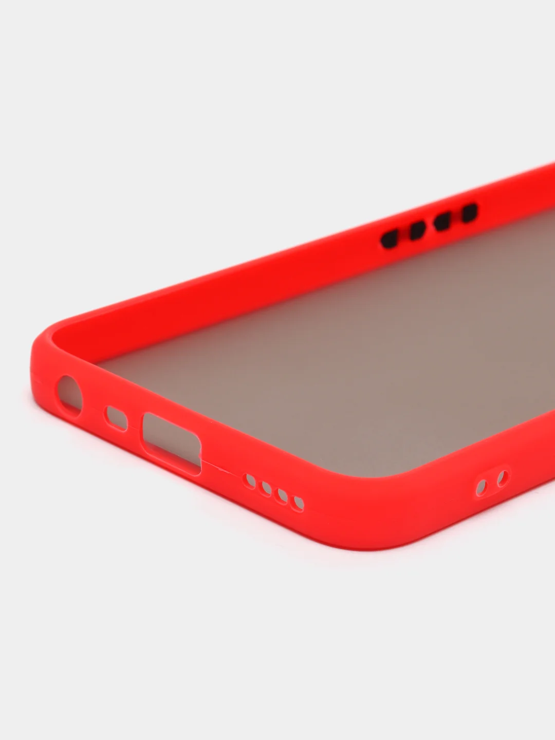 Красный чехол на Realme C35, Реалми С35, матовый, цветные кнопки