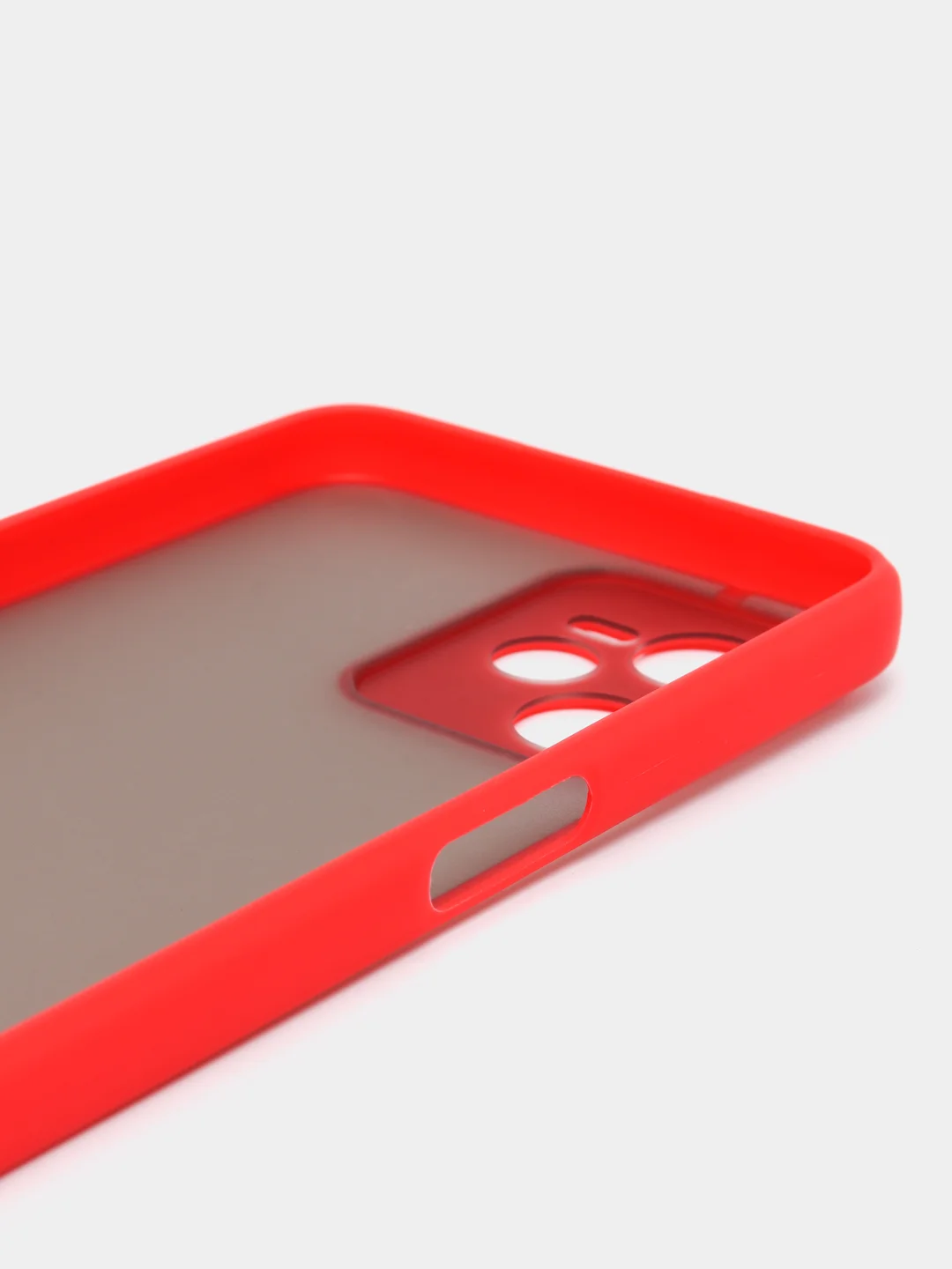Красный чехол на Realme C35, Реалми С35, матовый, цветные кнопки