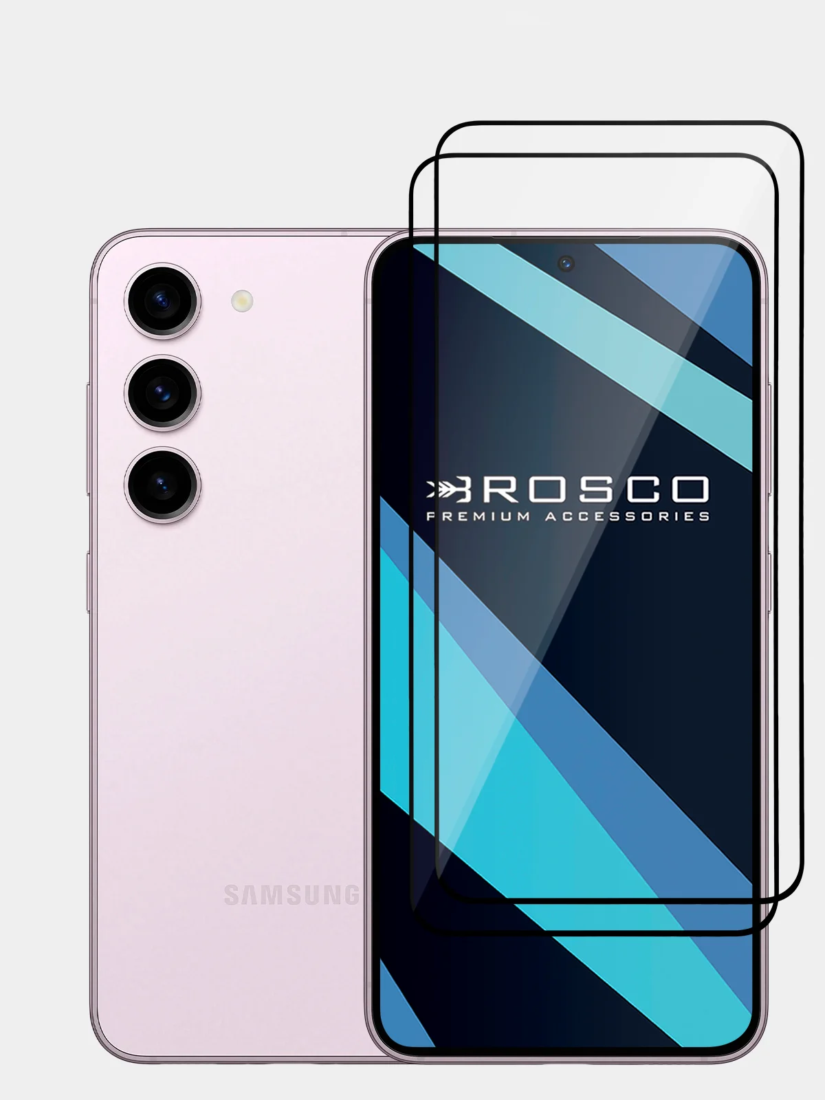 Прозрачный 1-2 шт стекло для Samsung Galaxy S23, S22 защитное ROSCO с олеофобным покрытием и рамкой