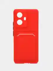 Красный чехол Realme 10 Pro+ 5G 10 Pro Plus 5G Реалми 10 Про Плюс, с карманом для карт, прозрачный